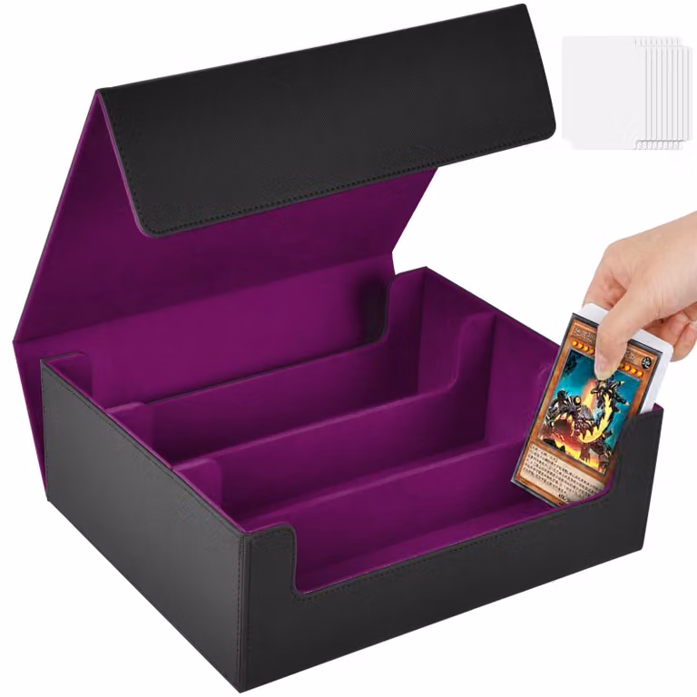 Omgoods - Scatola per raccogliere carte da collezione, con copertine in ecopelle e chiusura magnetica, capacità per oltre 1800 carte