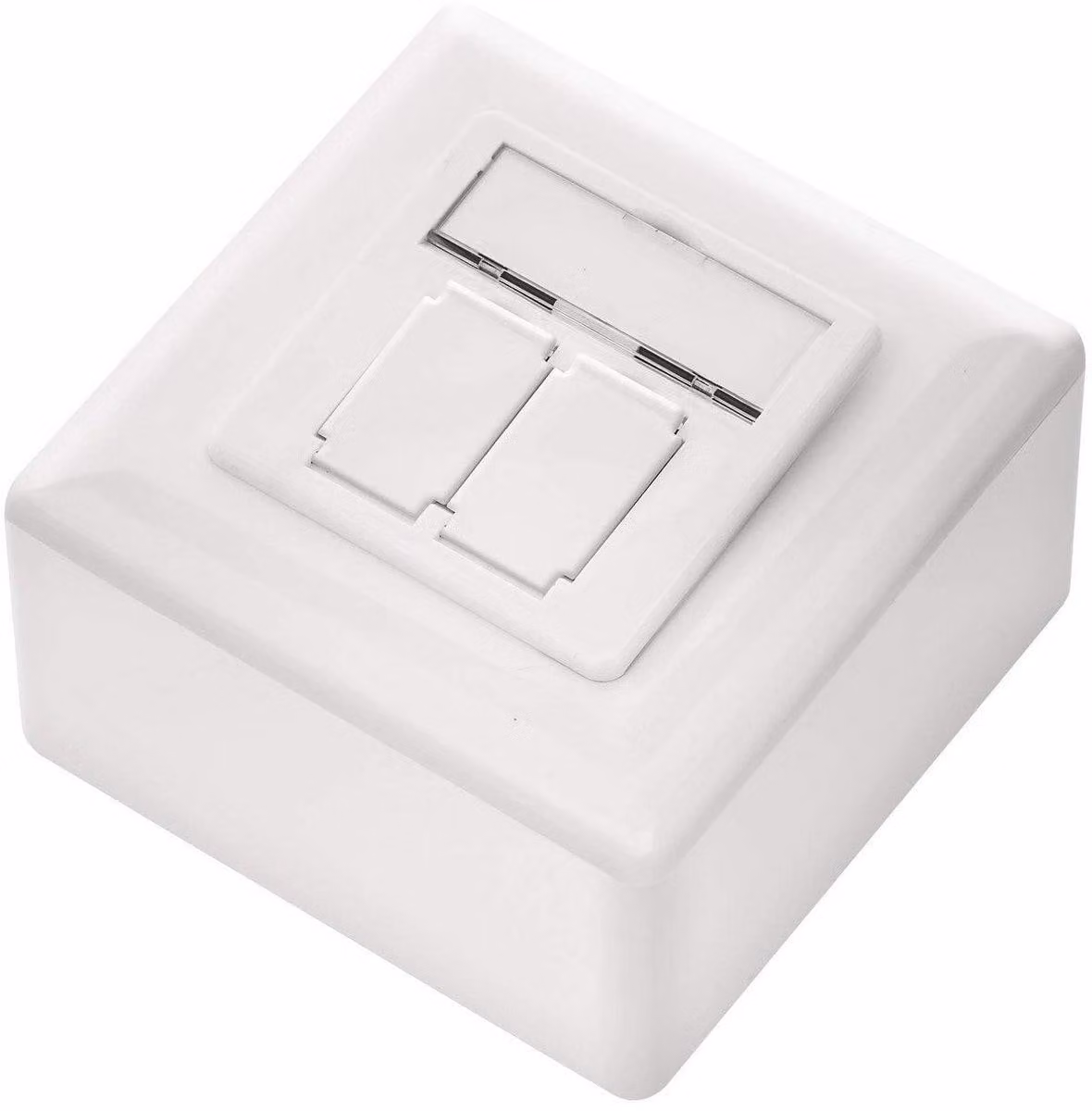 Connettore di rete CAT6a universale con 2 porte RJ45 - Schermato - Ethernet 10 Gigabit - Bianco