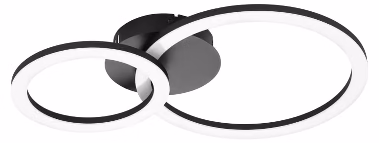 Plafoniera Moderna Parrapos-Z 2 Led Acciaio Nero Diffusori Tondi