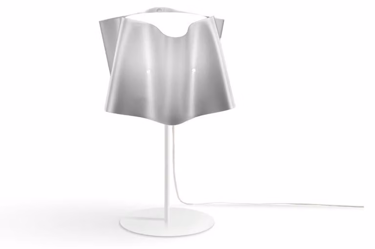 Lampada Da Scrivania Moderna Folio Polilux ® Argento E Metallo 1 Luce E27