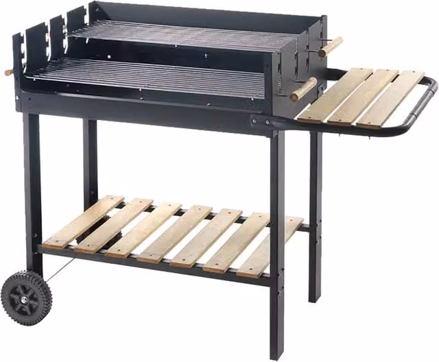 Barbecue a gas 72-47 Eco Ompagrill nero con finiture cromiche, L: 70 cm, P: 45 cm, H: 82 cm
