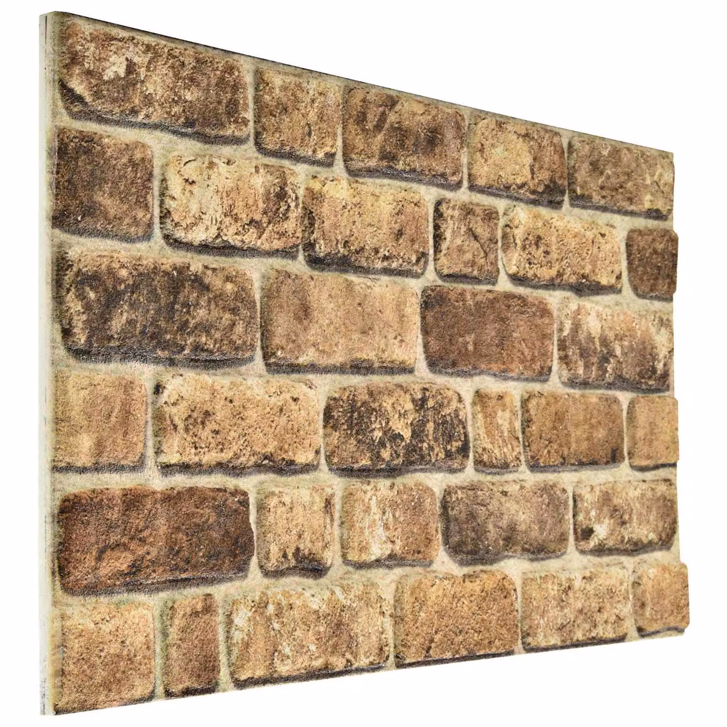vidaXL Pannelli da parete 3D in polistirolo, confezione da 10 pezzi, colore beige e marrone, L 100 cm x H 50 cm x P 2 cm – 1