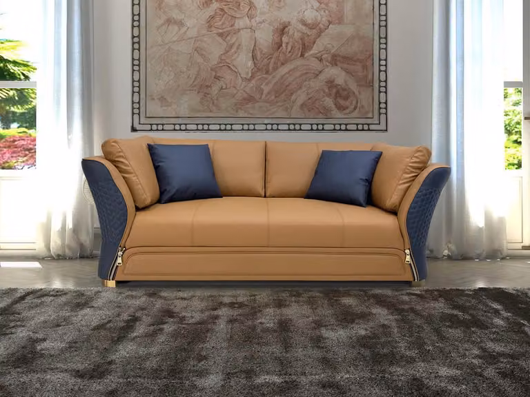 Sofa Dreisitzer Couch Polster Design Sitz Sofas Zimmer Möbel Moderne Leder 3er