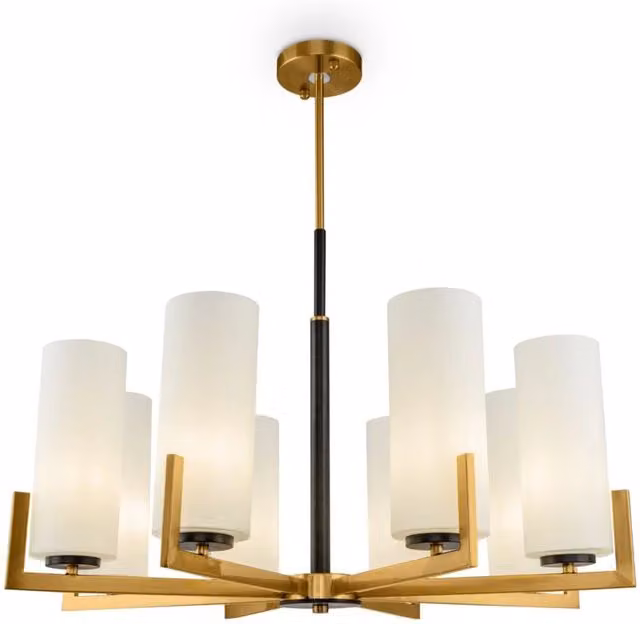 Lampadario Fortano ottone con tubi vetro 8xE27 Maytoni