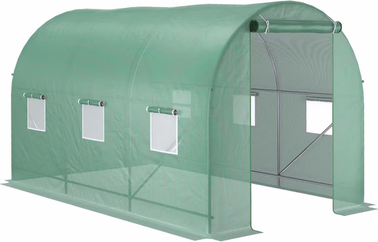 Serra in plastica Serra per pomodori Serra Tunnel in plastica Serra fredda con finestra Verde 350 x 200 x 200 cm