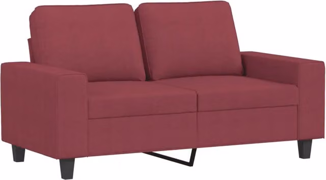 Divano | Divano da soggiorno | Sofa a 2 Posti Rosso Vino 120 cm in Tessuto