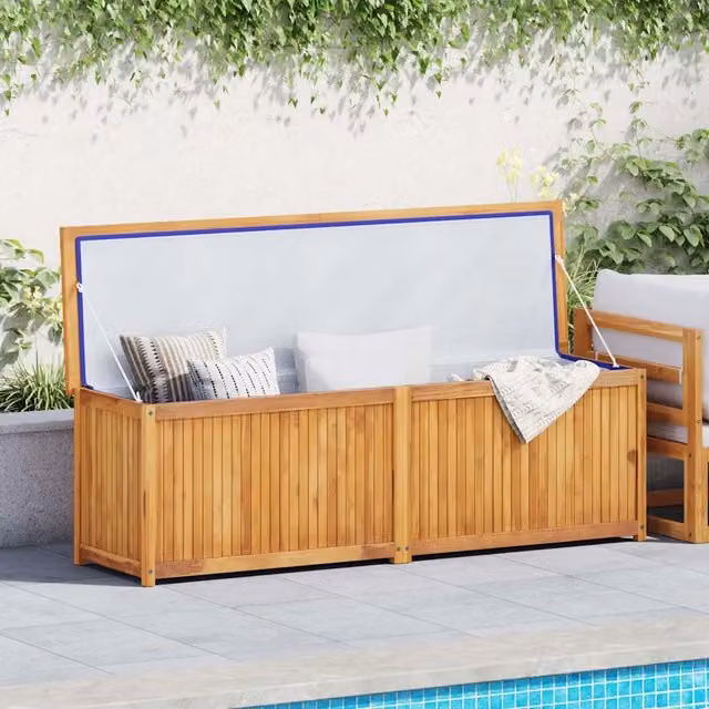 Cassa da Giardino 175x50x55 cm in Legno Massello di Teak CFW5103292