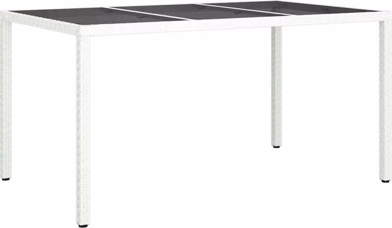 Tavolo da Giardino Bianco 150 x 90 x 75 cm polyrattan
