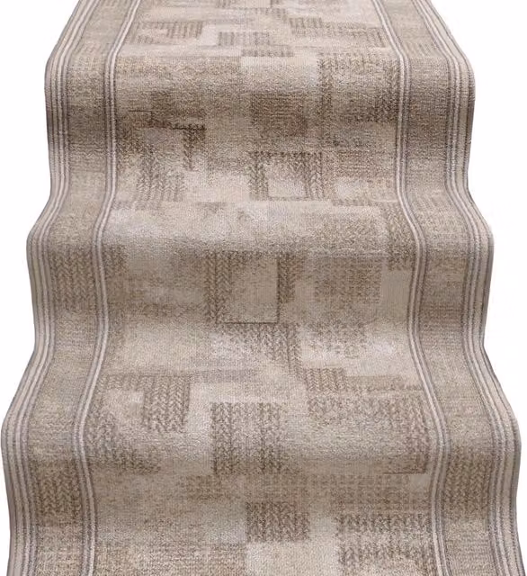 Passatoia per scale e corridoio EMMEVI MV beige, modello orientale antiscivolo e lavabile, L: 67 cm, P: 850 cm