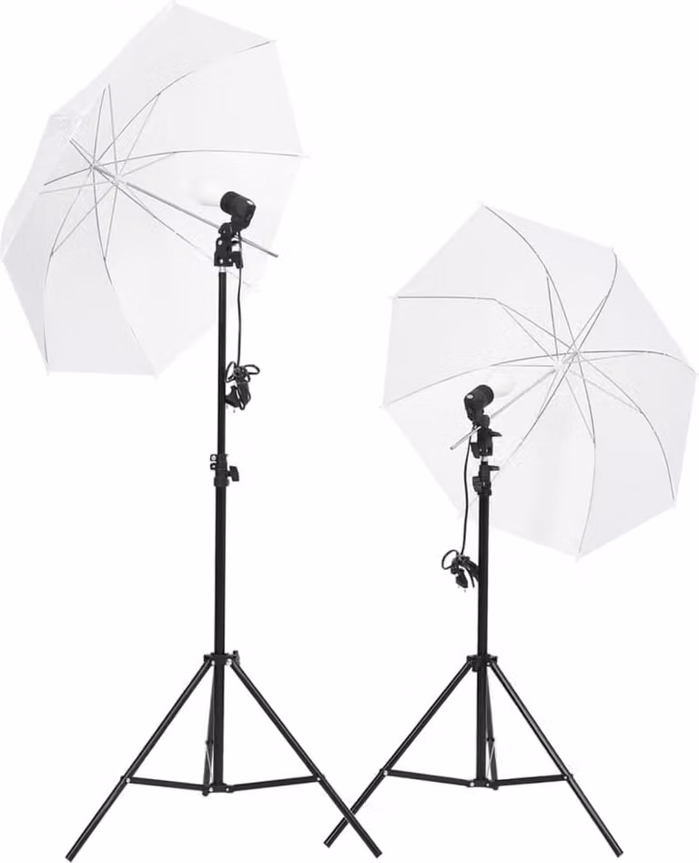 Kit per Studio Fotografico con Set di Luci e Fondale