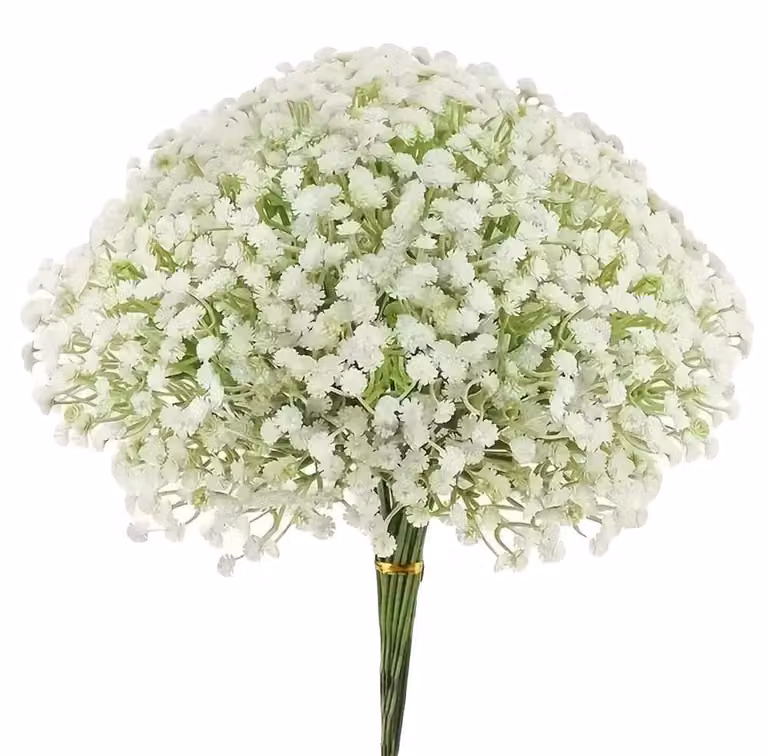 Fiori artificiali, composizione realistica di gypsophila, decorazione versatile, colore bianco, confezione da 50 pezzi