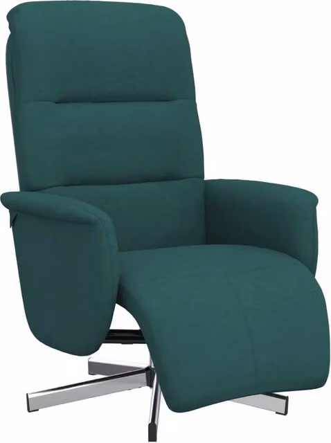Poltrona Relax Reclinabile con Poggiapiedi Verde in Tessuto e Struttura in Metallo e MDF – 1