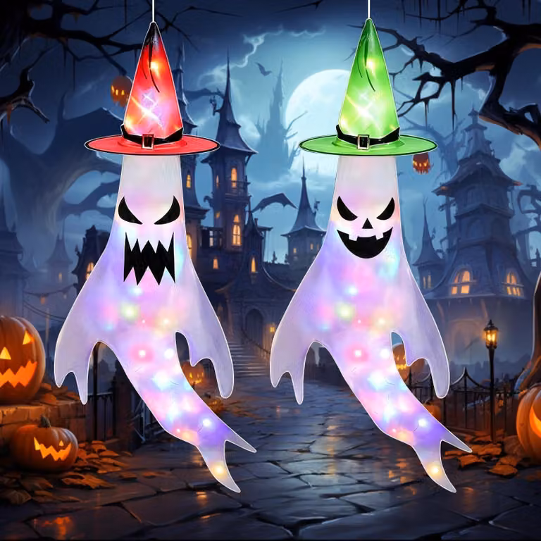 Mostro spettrale di Halloween, 2 sacchi decorativi da appendere, decorazioni