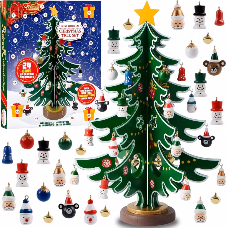 Calendario dell'Avvento 2024: 24 giorni per contare le feste. Calendario dell'Avvento con albero di Natale e 24 decorazioni, ideale per ragazzi, ragazze e bambini. Articoli per feste