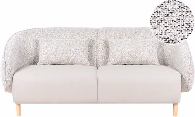 Divano a 3 posti BELIANI Beige con design moderno e struttura in legno di pino, L: 190 cm, P: 78 cm, H: 85 cm