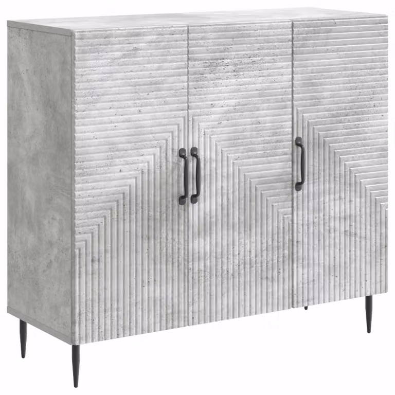 Credenza Grigio Cemento 89 x 34,5 x 80 cm Legno ingegnerizzato