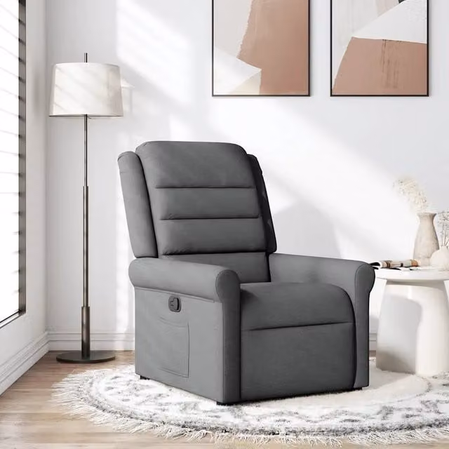 Divano Sedia-Poltrona Reclinabile in Tessuto Grigio Scuro 454446