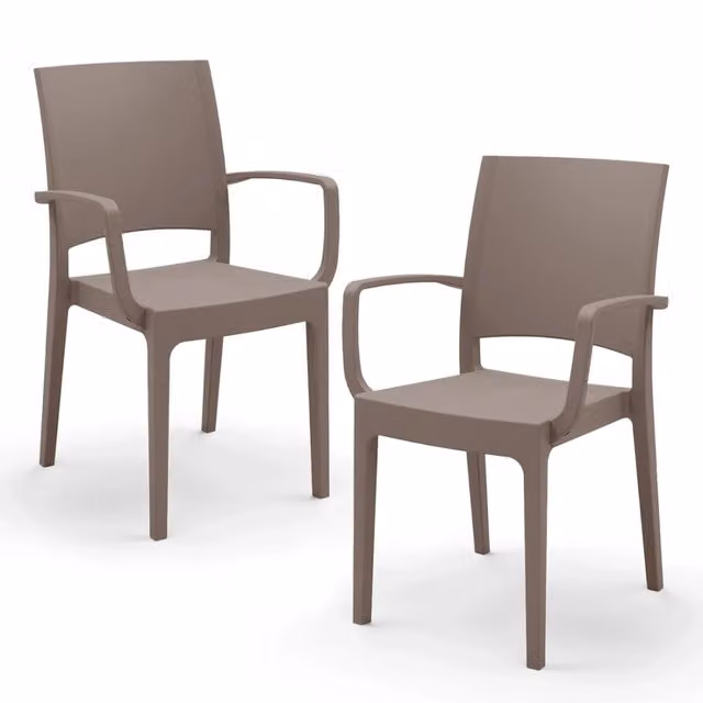 Set di 2 contenitori in plastica Redokasa colore beige con finitura opaca