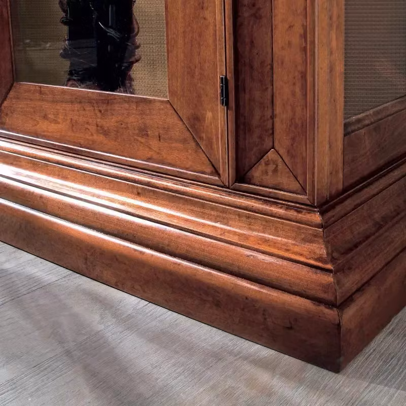 Vetrina classica con 2 ante in vetro e legno noce Mobili 2G L: 184 cm, P: 50 cm, H: 214 cm – 3