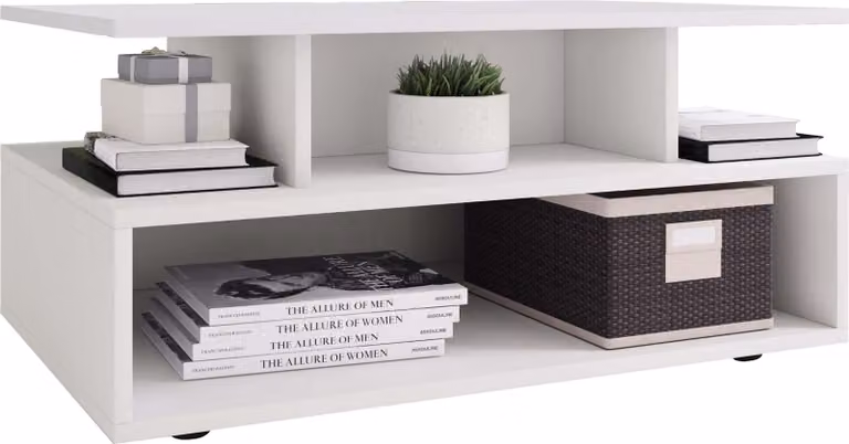 Tavolino in legno | Sofatic con spazio di archiviazione sufficiente | Dimensioni ca. H. 40 x W. 80 x D. 50 cm | Tavolo da soggiorno - Esila