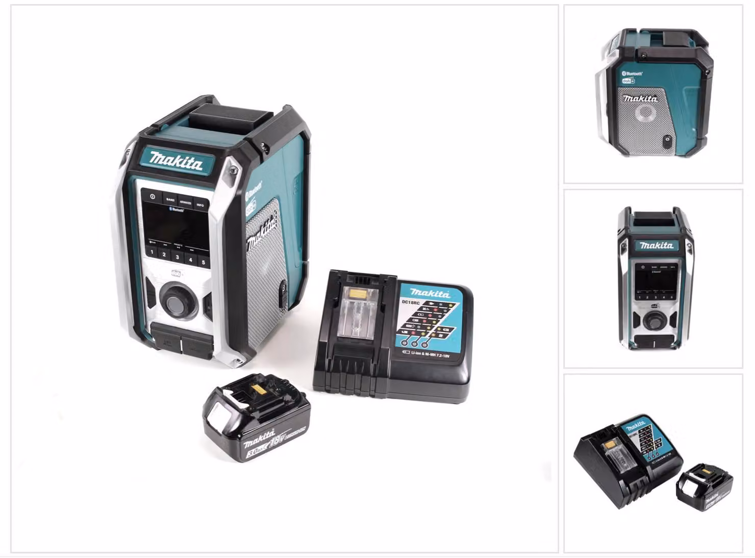 Radio da cantiere a batteria Makita DMR 115 RF1 12 V - 18 V Bluetooth DAB+ IP65 + 1 batteria da 3,0 Ah + caricabatterie