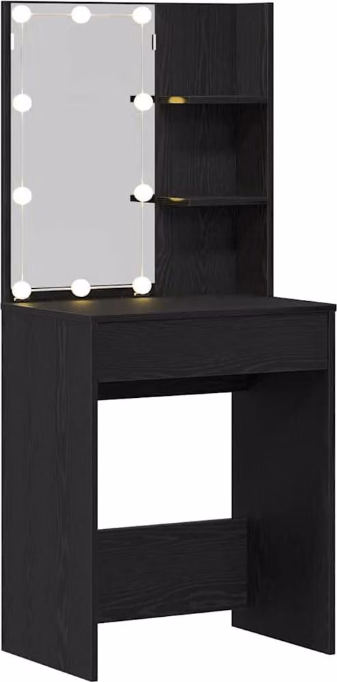 Tavolo da Trucco Rovere Nero 60 x 40 x 140 cm Legno multistrato