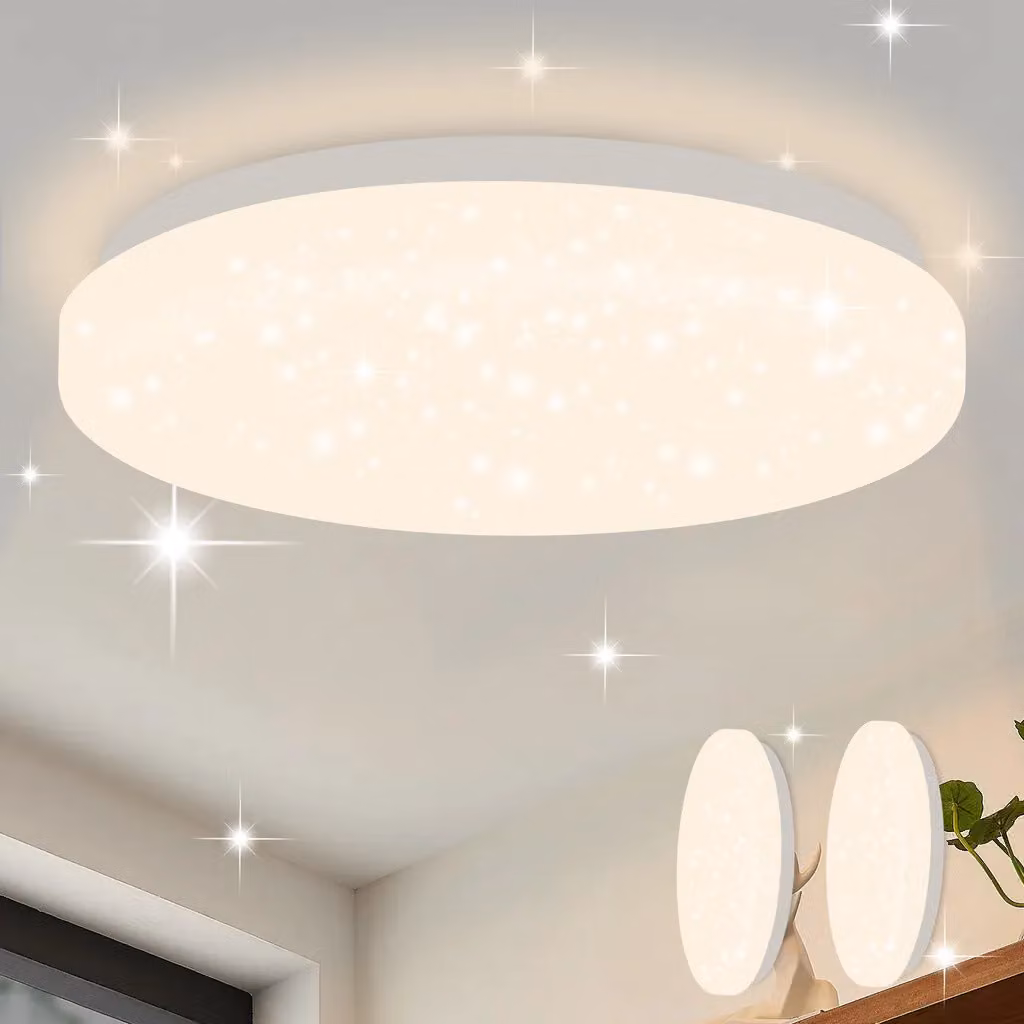 ZMH Plafoniera a led 2pcs cielo stellato moderna piccola rotonda 15W 3000K 21cm bianco caldo per camera da letto scala cucina soggiorno ufficio corridoio