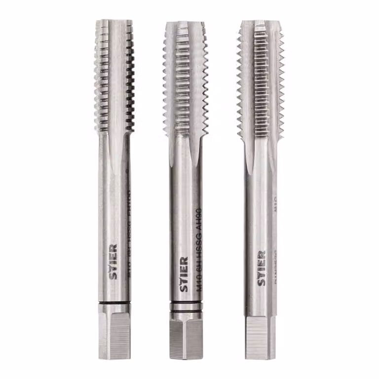 Set di rubinetti manuali STIER in 3 pezzi, rubinetto di premeditazione e di finitura, DIN 352 HSS-G M10, per la produzione di filettature interne DIN13, standardizzato, rettificato, alta qualità