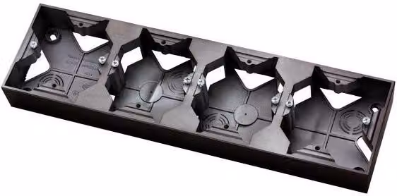 Scatola di montaggio quadrupla in metallo nero Ospel Aria PNP-4U/33