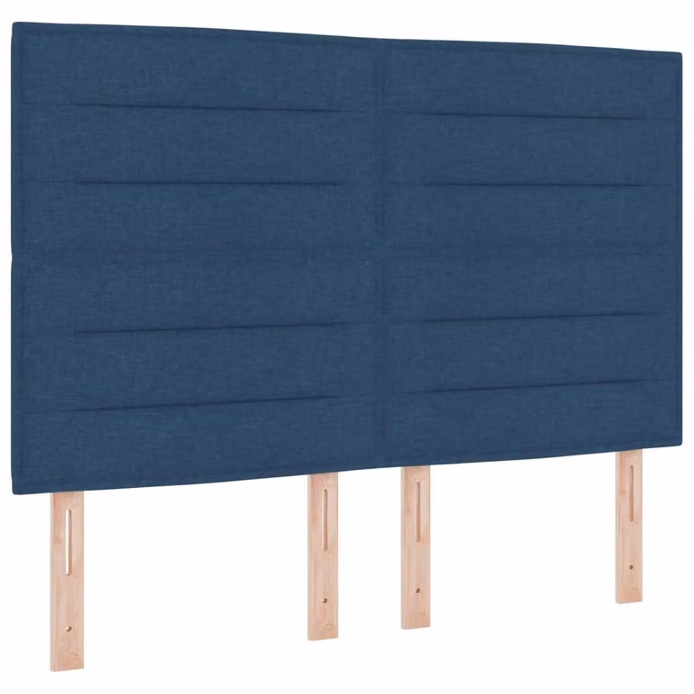 Testiera per letto vidaXL in tessuto blu con illuminazione LED integrata e porta USB, Larghezza: 160 cm