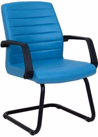 Wartezimmer Praxis Kanzlei Büroeinrichtung Blau Leder Stühle Konferenz Stuhl