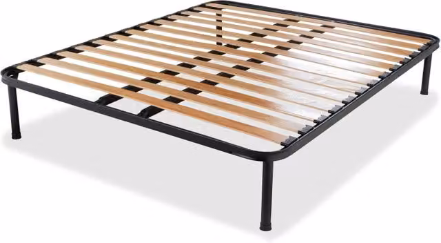 Rete Smart Cadorm in ferro nero con 13 doghe in faggio, L/P: 120 x 190 cm