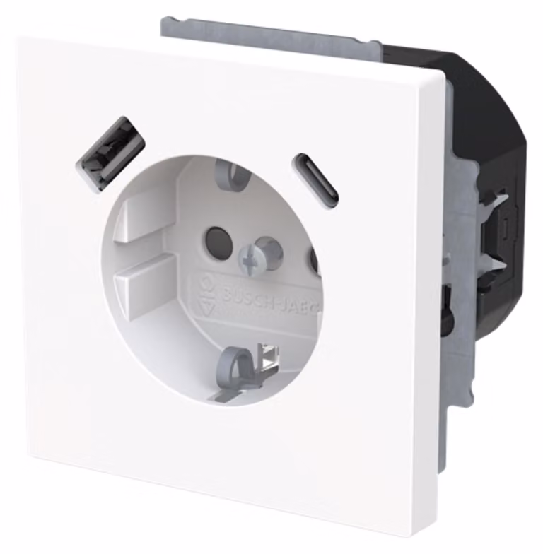 BUSCH JAEGER BJ SCHUKO -/USB-A+C20 EUCB2USBAC-44GSteckdose Safety+ (2CKA002011A6316)