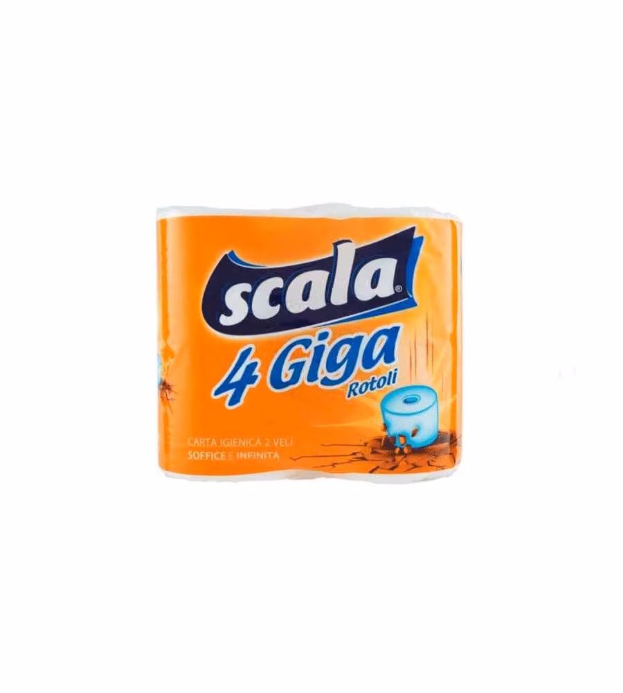 Scala Carta Igienica 2V Bianco Rotolo Giga Confezione da 12 Pezzi