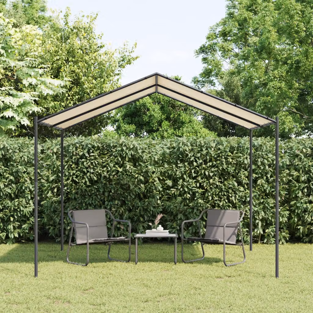 vidaXL Tenda a Baldacchino Beige in Acciaio e Poliestere 3 x 3 m