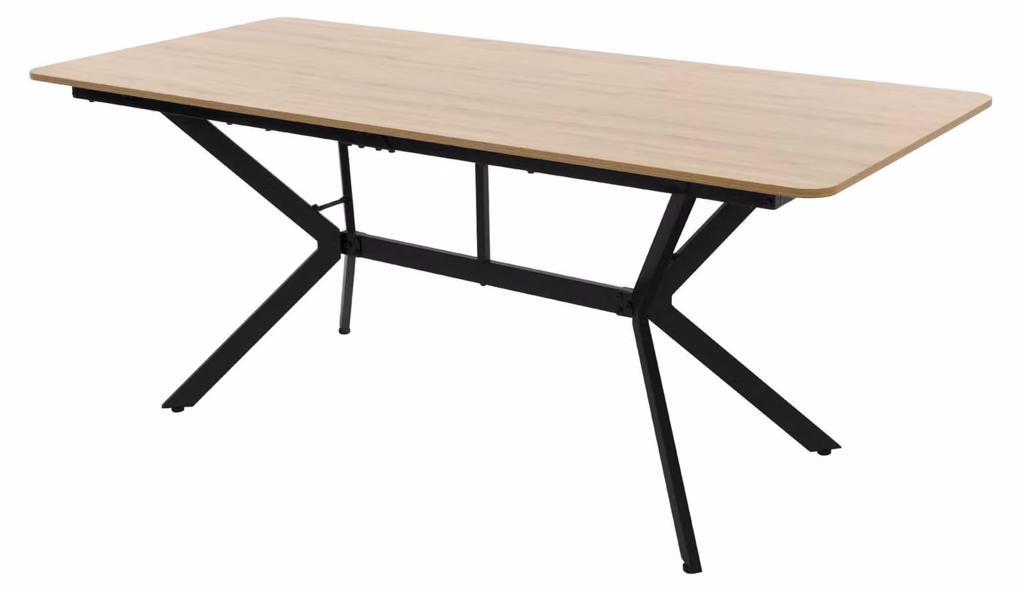 Tavolo da pranzo, dimensioni 180x80x75 cm, rettangolare, per 6 persone, stile industriale, struttura in acciaio