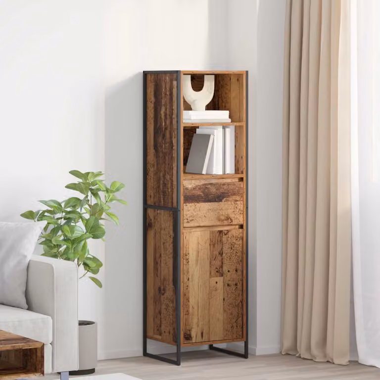 Armadio per libri vidaXL in stile industriale in legno e metallo marrone L/P/H: 43 x 36 x 150.5 cm