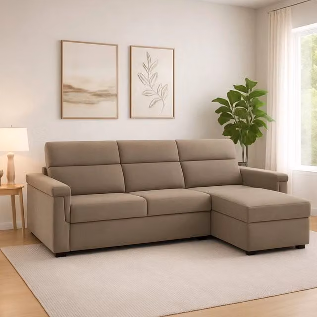 Divano a L DMORA Cintano Grigio con Penisola Reversibile e Rivestimenti Sfoderabili L/P/H: 285 x 160 x 45 cm – 1