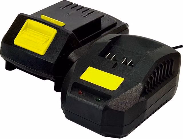 Set Batteria Kombo da 2,0 Ah con Caricabatteria 450W e Indicatori LED, Nero