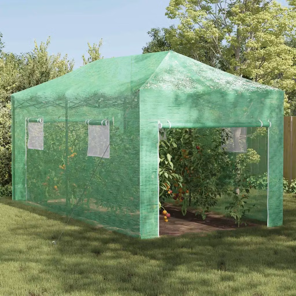 Serra pop-up vidaXL in ferro verde L: 290 cm, P: 580 cm, H: 315 cm
