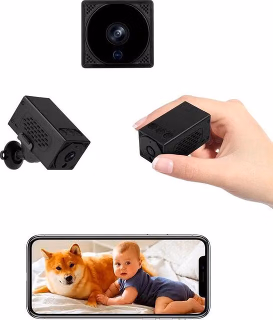 Mini-camera Action Camera 4K HD WiFi con batteria da 2600 mAh, monitoraggio tramite app e visione notturna, colore nero