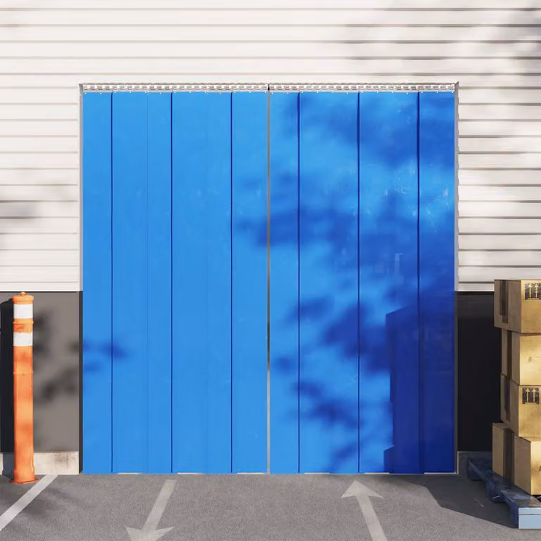 Tenda per porte vidaXL in PVC blu, isolante termica e fonoassorbente, L: 300 mm x Lunghezza: 10 m