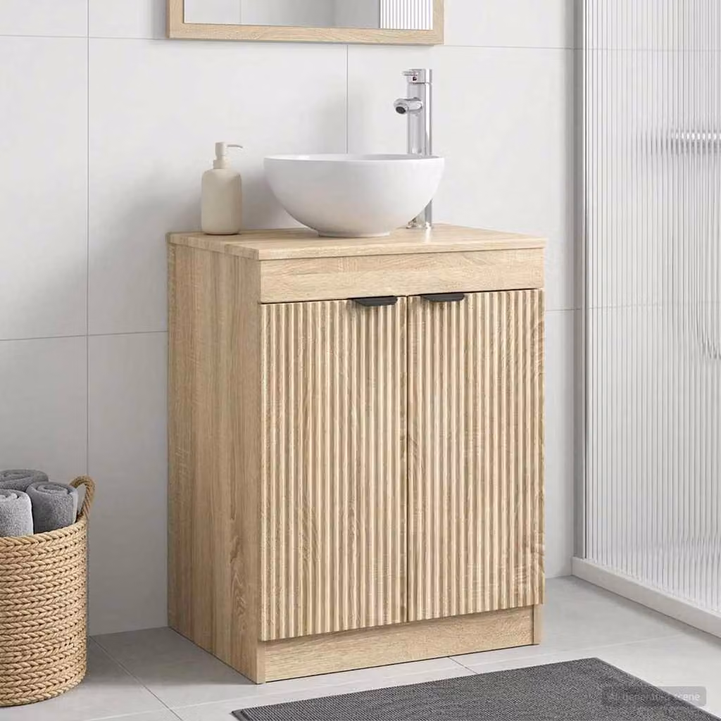 Mobile da bagno moderno vidaXL in legno Rovere Sonoma, L: 54 cm, P: 41 cm, H: 70 cm
