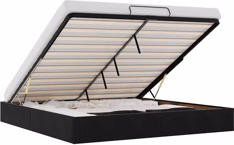 vidaXL Letto ottomano senza materasso nero 200x200 cm in velluto