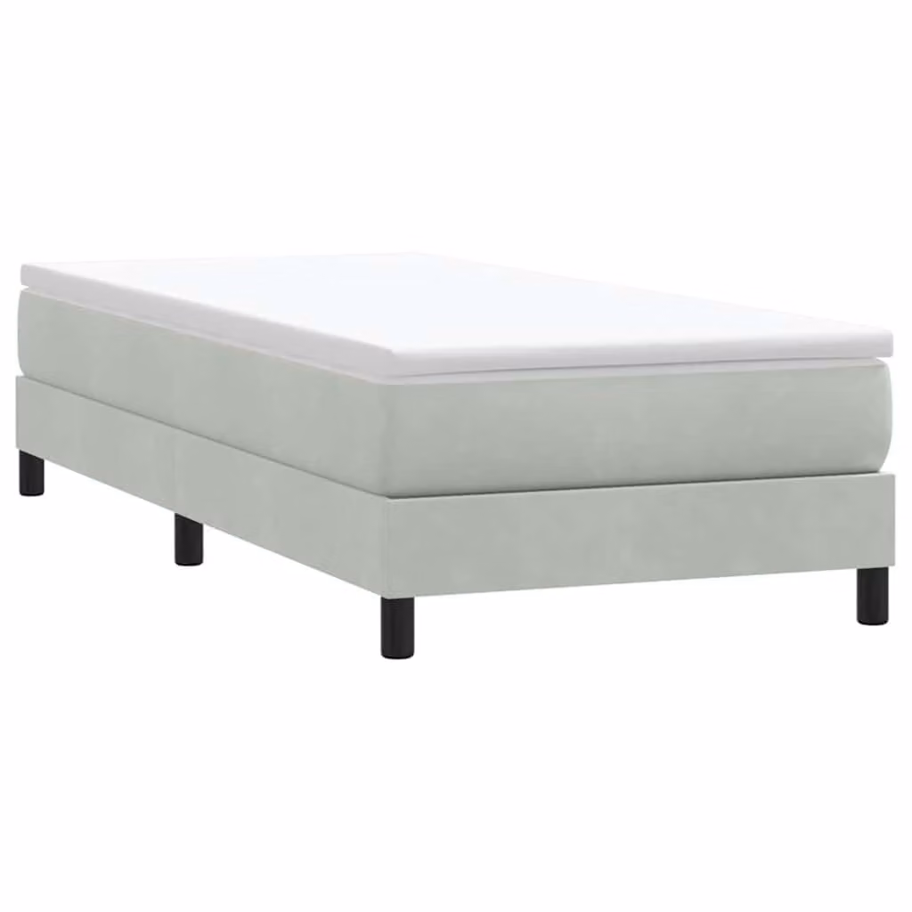 vidaXL Giroletto a molle in velluto grigio chiaro senza materasso L 80 cm x P 213 cm