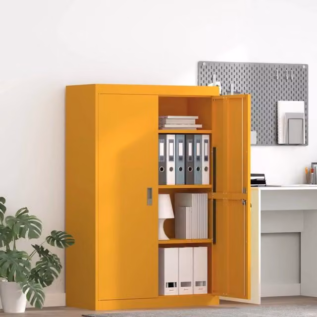 Armadio Giallo senape 90 x 40 x 140 cm Acciaio 3406163