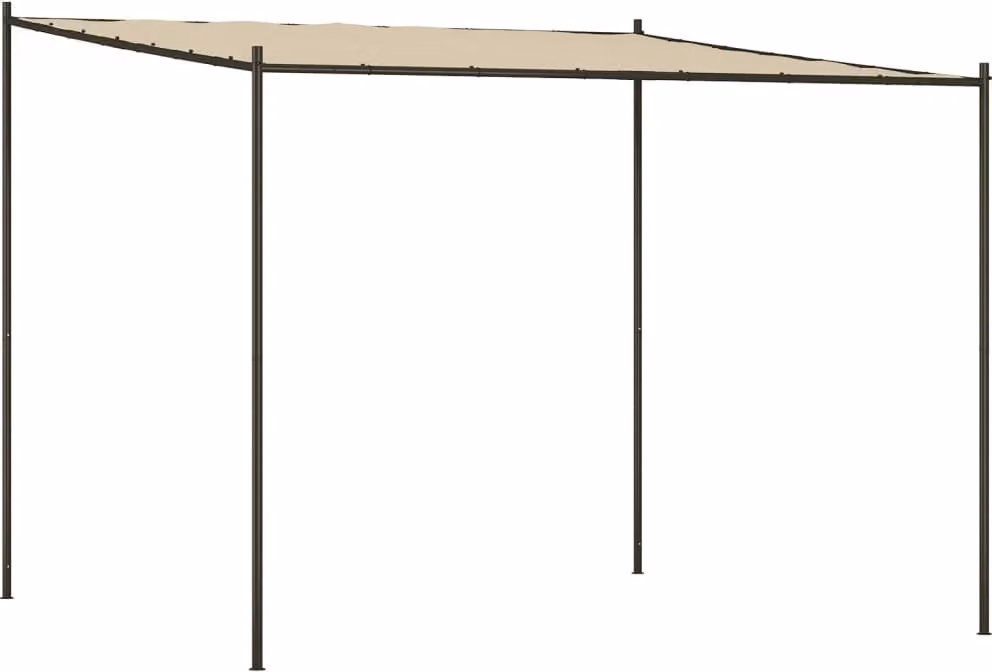Gazebo Beige 3x3 m 180 g/m² Tessuto e Acciaio