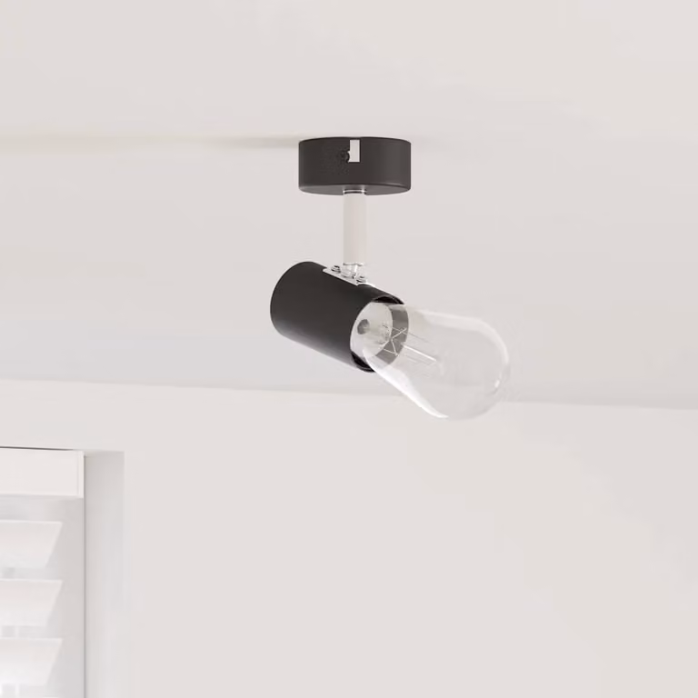 Faretto da soffitto regolabile vidaXL in metallo nero L: 6,5 cm, P: 6,0 cm, H: 11,5 cm