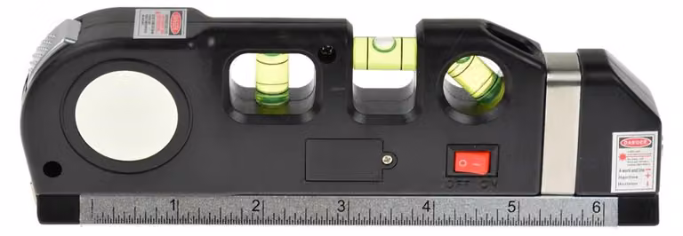 Livella laser multifunzionale, portatile, doppia testa, metro a nastro, righelli standard e metrici con graduazioni, 2, 5 m