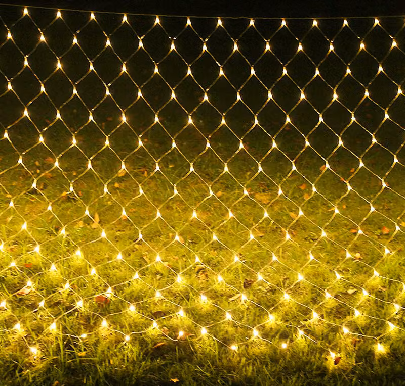 Jopassy LED luce rete decorazione luce tenda luci fata matrimonio luci fata finestra illuminazione 8 modalità IP44 per festa di Natale all'aperto interno bianco caldo 2x2M